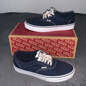 Selling navy blue vans worn 5 times size 8.5 and $33